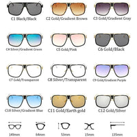 NEW Elegant Luxury Trend Driving Sunglasses  Gold Big Frame  Oversized Square For Man and  Women Sunglasses