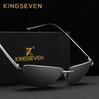Luxury Classic Retro Rimless Sunglasses Men Polarized Gold Men's Shades Sun Glasses Luxury brands Night Driving Glasses Oculos de sol