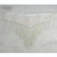 Sparkly Sequin Belly Dance Hip Scarf Wrap Belt with Beaded Tassel Waist Chain