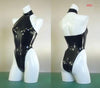 High Cut Halter Neck Shiny PVC & Matte Latex Stage Dance Bodysuit Costume