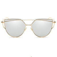 Luxury Vintage Modern Cat Eye Metal High Quality Frame  With Miror Sunglasses For  Women and Lady sunglasses With UV400 Protection