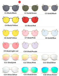 Famous  Retro Popular Oval Luxury Round Vintage Woman and Man Sunglasses  Brand Designer Oculos De Sol With UV400 protection