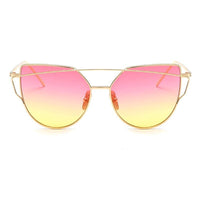 Luxury Vintage Modern Cat Eye Metal High Quality Frame  With Miror Sunglasses For  Women and Lady sunglasses With UV400 Protection
