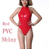 High Cut Halter Neck Shiny PVC & Matte Latex Stage Dance Bodysuit Costume
