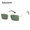 Luxury Famous Retro Modern Square Unisex Men and  Women‘s Sunglasses  With Alloy Metal Small Frame With Clear Double Bridge Men's Sunglasses