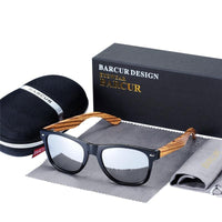 Luxury Natural Zebra Wood Sunglasses PolarizedWood Rectangle Mirror Lens Driving For Women and Men With UV400 Protection
