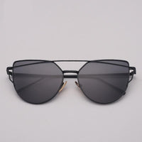 NEW  Stevvex Designer Cat eye Sunglasses For Women and Ladies in Vintage Metal Reflective Glasse Mirror Retro Oculos De Sol Gafas Style With UV 400 Protection