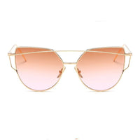 Luxury Vintage Modern Cat Eye Metal High Quality Frame  With Miror Sunglasses For  Women and Lady sunglasses With UV400 Protection