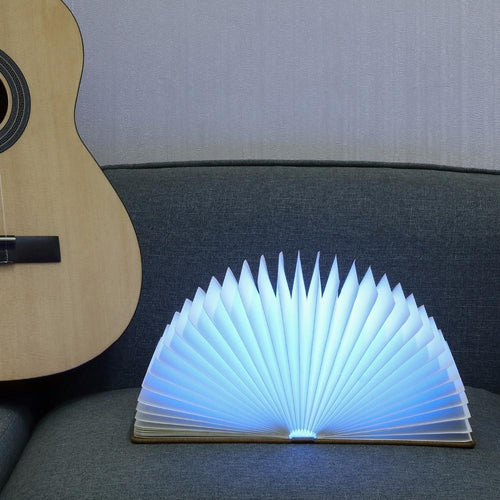 STEVVEX Led Book Lamp Light USB Rechargeable Foldable Wooden Night Light Valentine Birthday Christmas Gift for Family Friend Rechargeable Unique Gift