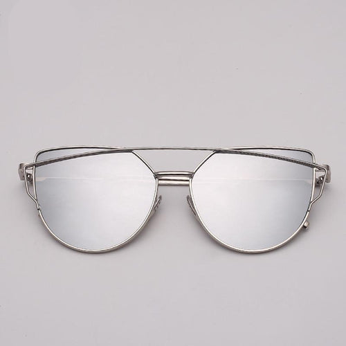 NEW  Stevvex Designer Cat eye Sunglasses For Women and Ladies in Vintage Metal Reflective Glasse Mirror Retro Oculos De Sol Gafas Style With UV 400 Protection