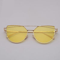 NEW  Stevvex Designer Cat eye Sunglasses For Women and Ladies in Vintage Metal Reflective Glasse Mirror Retro Oculos De Sol Gafas Style With UV 400 Protection