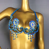 Sparkly Samba Carnival Rainbow Stone Wire Bra & Belt Two-Piece Costume Set