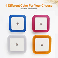 STEVVEX LED Night Light Mini Light Sensor Control  EU US Plug Nightlight Lamp For Children Kids Living Room Bedroom Lighting