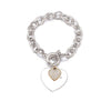 Gold Love Heart Charm Bracelets For Women Accessories Silver Color Link Chain Bracelets & Bangles Trendy Jewelry Design