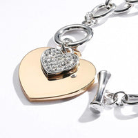 Gold Love Heart Charm Bracelets For Women Accessories Silver Color Link Chain Bracelets & Bangles Trendy Jewelry Design