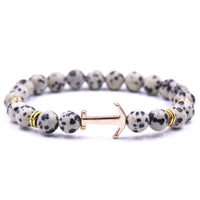 Modern Color Natural Stone Amazing Anchor Elegant Bracelet Nice Arrow White Black Onyx Lava Beads Luxury Bracelets For Women And Men Jewelry