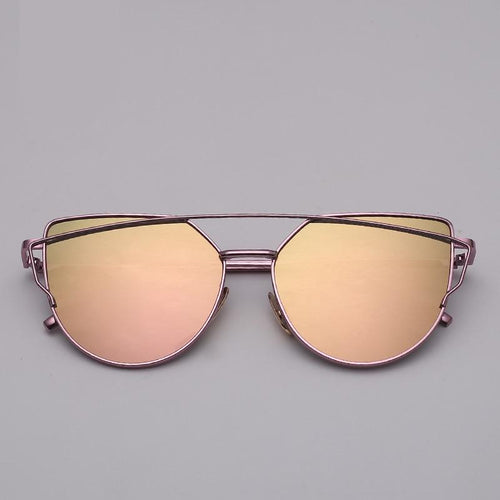 NEW  Stevvex Designer Cat eye Sunglasses For Women and Ladies in Vintage Metal Reflective Glasse Mirror Retro Oculos De Sol Gafas Style With UV 400 Protection
