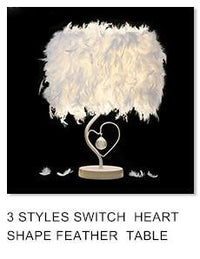 STEVVEX Reading Room Luxury Interesting Decor Heart Shape Feather Crystal Lamp Table Lamp for bedroom Light art decor home planetarium