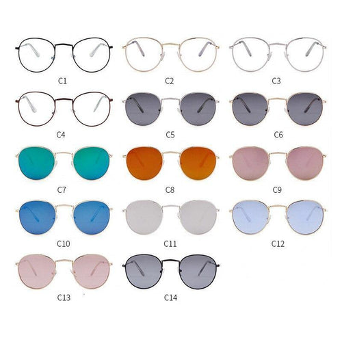 Luxury Leon Classic Small Round Unisex Sunglasses For Women and Men Mirror Sun Glasses Vintage Style With UV400 Protection