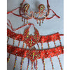 Sparkly Samba Carnival Rainbow Stone Wire Bra & Belt Two-Piece Costume Set