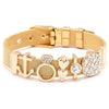 Fashion Stainless Steel Woman and Men Bracelet Mesh Bracelet Set Crystal Heart Anchor Charm Fine Bracelet Bangle For Female Lover