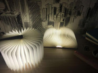 STEVVEX Led Book Lamp Light USB Rechargeable Foldable Wooden Night Light Valentine Birthday Christmas Gift for Family Friend Rechargeable Unique Gift