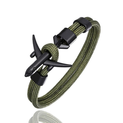 Luxury Plane Bracelets For Men and Women Charm Survival Rope Chain Paracord Bracelet Metal Airplane Hooks Summer Style