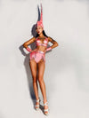 Crystal & PU Leather Roleplay Dance Costume Set