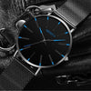 Minimalist Men's Fashion Ultra Thin Watch Simple Men Business Stainless Steel Mesh Belt Quartz Watch Relogio Masculino