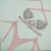 The Stardust Geometric Cross-Strap Bikini – Crystal Lattice Showgirl Set