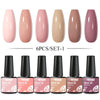 6/8Pcs Spring Pink Color Gel Nail Polish Set Semi Permanent Varnishes Nail Art Design Hybrid Soak Off UV LED Gel Manicure Kit