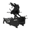 Excel Glute Line Hack Squat / Front Squat - Muscle D Fitness - Plate Load Squat Machine - Counter Balanced - Plate Storage Pegs