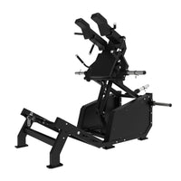 Excel Glute Line Hack Squat / Front Squat - Muscle D Fitness - Plate Load Squat Machine - Counter Balanced - Plate Storage Pegs