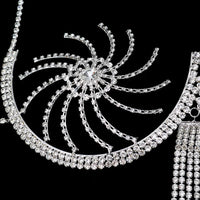 Luxury Crystal Swirl Micro Bikini Body Chain – Shimmering Rhinestone Tassel Bra & Exotic Chest Harness for Festivals, Raves & Clubwear
