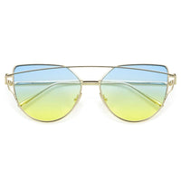 NEW  Stevvex Designer Cat eye Sunglasses For Women and Ladies in Vintage Metal Reflective Glasse Mirror Retro Oculos De Sol Gafas Style With UV 400 Protection