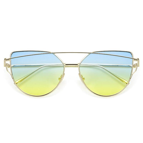 NEW  Stevvex Designer Cat eye Sunglasses For Women and Ladies in Vintage Metal Reflective Glasse Mirror Retro Oculos De Sol Gafas Style With UV 400 Protection