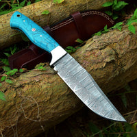 Custom Handmade Damascus Skinning Knife – 4.5" Blade