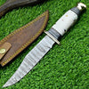 Hand-Forged Western Boulder Colorado Knife – 11" Damascus Steel Blade with Brass Guard & Resin Grip