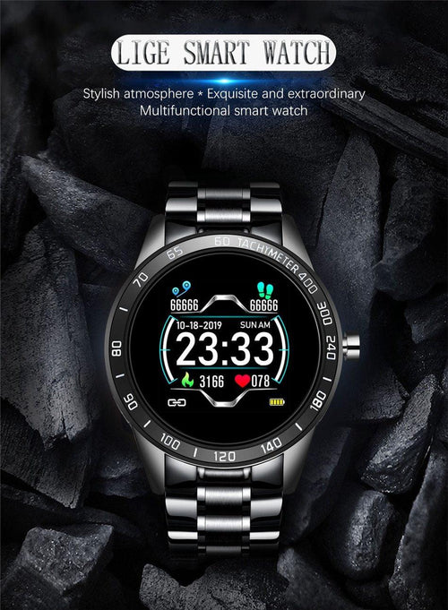 Smart Watch For Men With  LED Screen and  Heart Rate Monitor Blood Pressure Fitness tracker Sport waterproof Smartwatch
