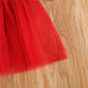 0-18 Months Baby Girls Red Long Sleeve Letters Printed Pattern Christmas Party Dress Perfect Gift