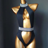 Classic Rhinestone Push-Up Performance Set – Shimmering Crystal Bandage Costume & Bling Two-Piece for GoGo Dancers & Festivals