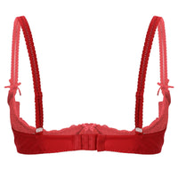 Lace Underwire Half-Cup Push-Up Bra