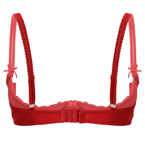 Lace Underwire Half-Cup Push-Up Bra