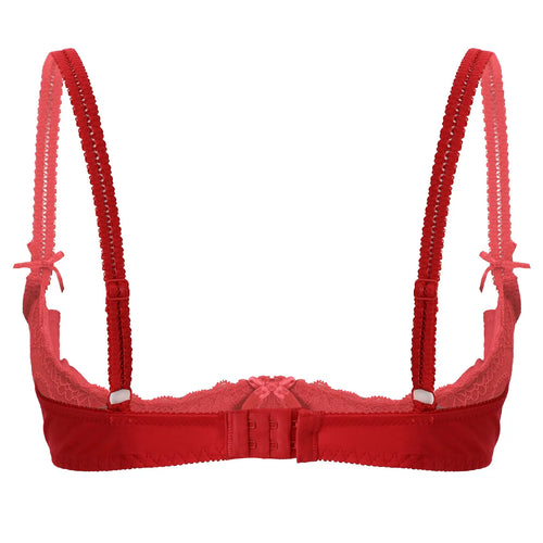 Lace Underwire Half-Cup Push-Up Bra