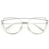 NEW  Stevvex Designer Cat eye Sunglasses For Women and Ladies in Vintage Metal Reflective Glasse Mirror Retro Oculos De Sol Gafas Style With UV 400 Protection