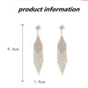 Vintage Crystal Tassel Drop Earrings – Elegant Geometric Multi-Strand Statement Earrings for Weddings, Galas & Evening Wear