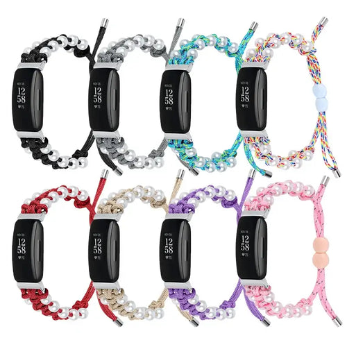 Fitbit Inspire 3, 2, 1, HR Braided Bead Band - Stylish Strap
