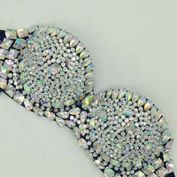 Premium All-Over Rhinestone Glamour Set – High-Brilliance Crystal Costume Top & Belt Set for Showgirls, GoGo Dancers & Raves