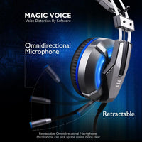 NEW Trend  Gaming Headset Gamer Ear Wired Headphones for Smartphone/PS4/PC/Xbox with Retractable Rotate Microphone and LED Light