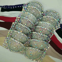 Premium All-Over Rhinestone Glamour Set – High-Brilliance Crystal Costume Top & Belt Set for Showgirls, GoGo Dancers & Raves
